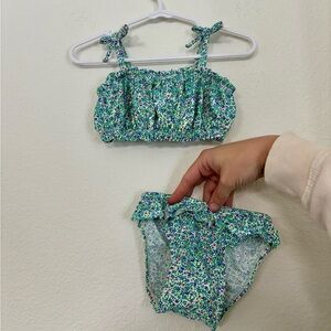 Old Navy Kids Swim Bikini - Blue and Green Floral